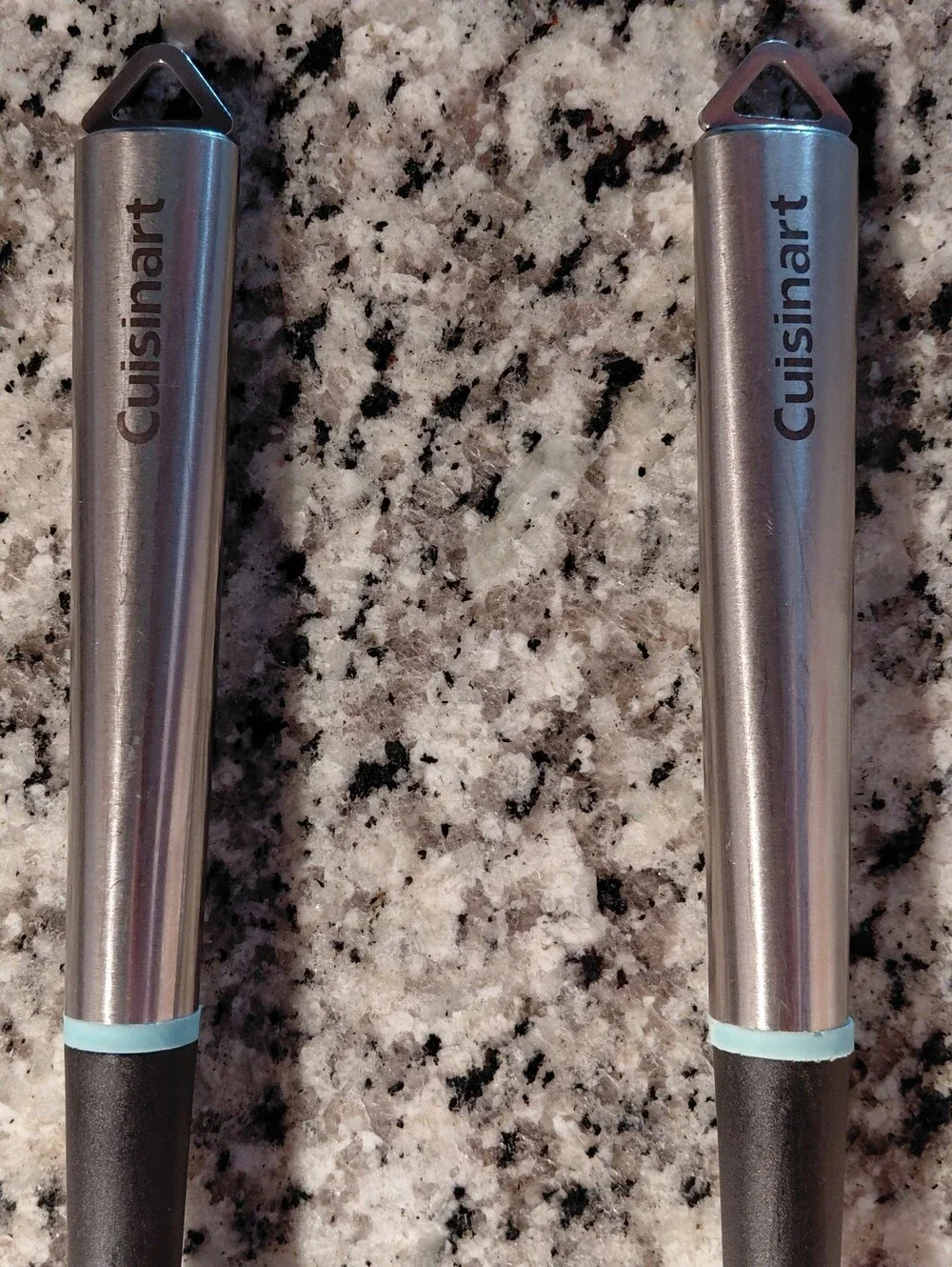 Cuisinart slotted Spoon & Spatula 2 Pc Set Stainless Steel & Black Nylon.